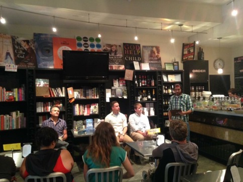 Our introduction at the Book Cellar in Chicago.