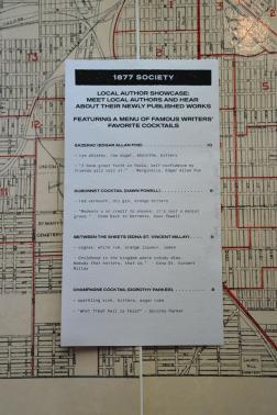 Special menu for 1887 Society event at Mercury Lounge. (Photo by Omaha Public Library)