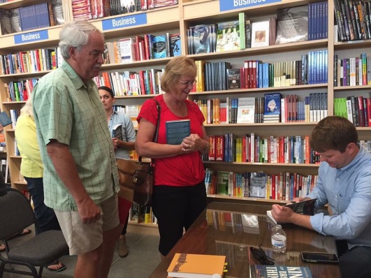 Signing books at the Bookworm.